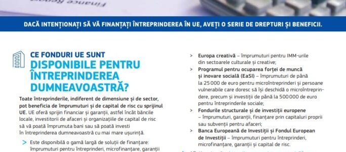 Finanțarea întreprinderii dumneavoastră în UE