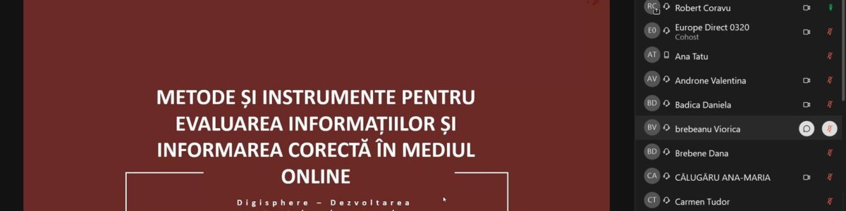 Metode și instrumente de instruire pentru evaluarea informațiilor